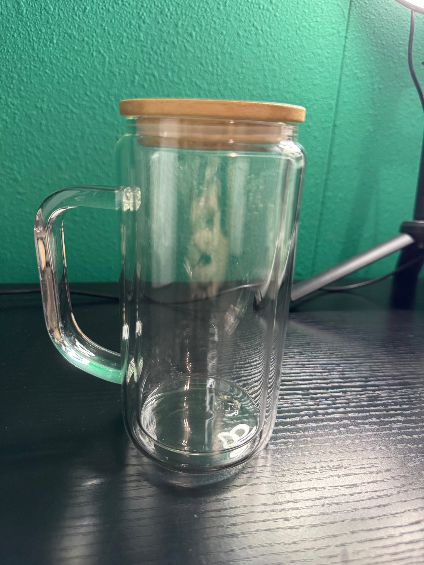 16 oz glass w/ handle